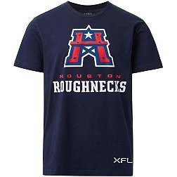 XFL Men's Houston Roughnecks Lockup Logo Navy T-Shirt