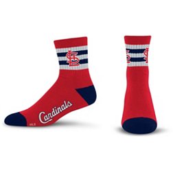 For Bare Feet Youth St. Louis Cardinals 5 Stripe Logo Crew Socks
