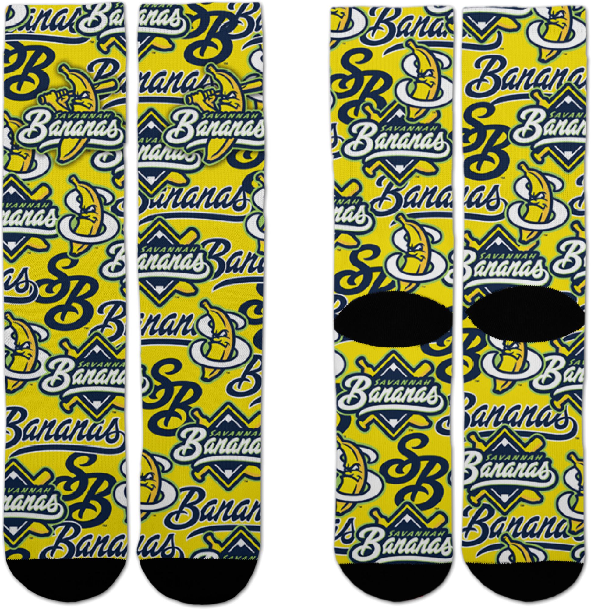 For Bare Feet Savannah Bananas Montage Crew Socks