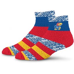 For Bare Feet Kansas Jayhawks Stripe Cozy Socks