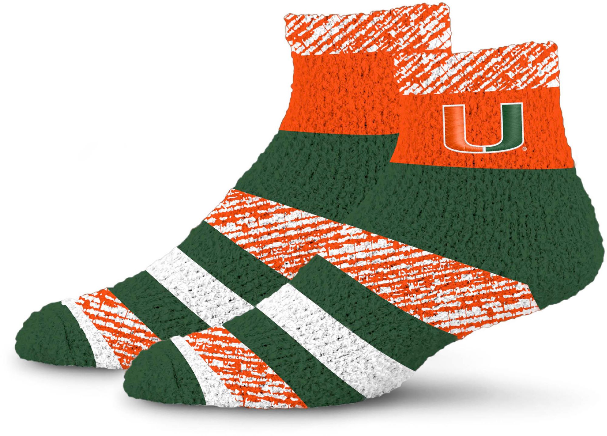 For Bare Feet Miami Hurricanes Stripe Cozy Socks