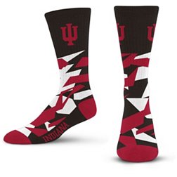 For Bare Feet Indiana Hoosiers Shattered Camo Crew Socks