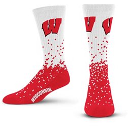 For Bare Feet Wisconsin Badgers Spray Zone Crew Socks
