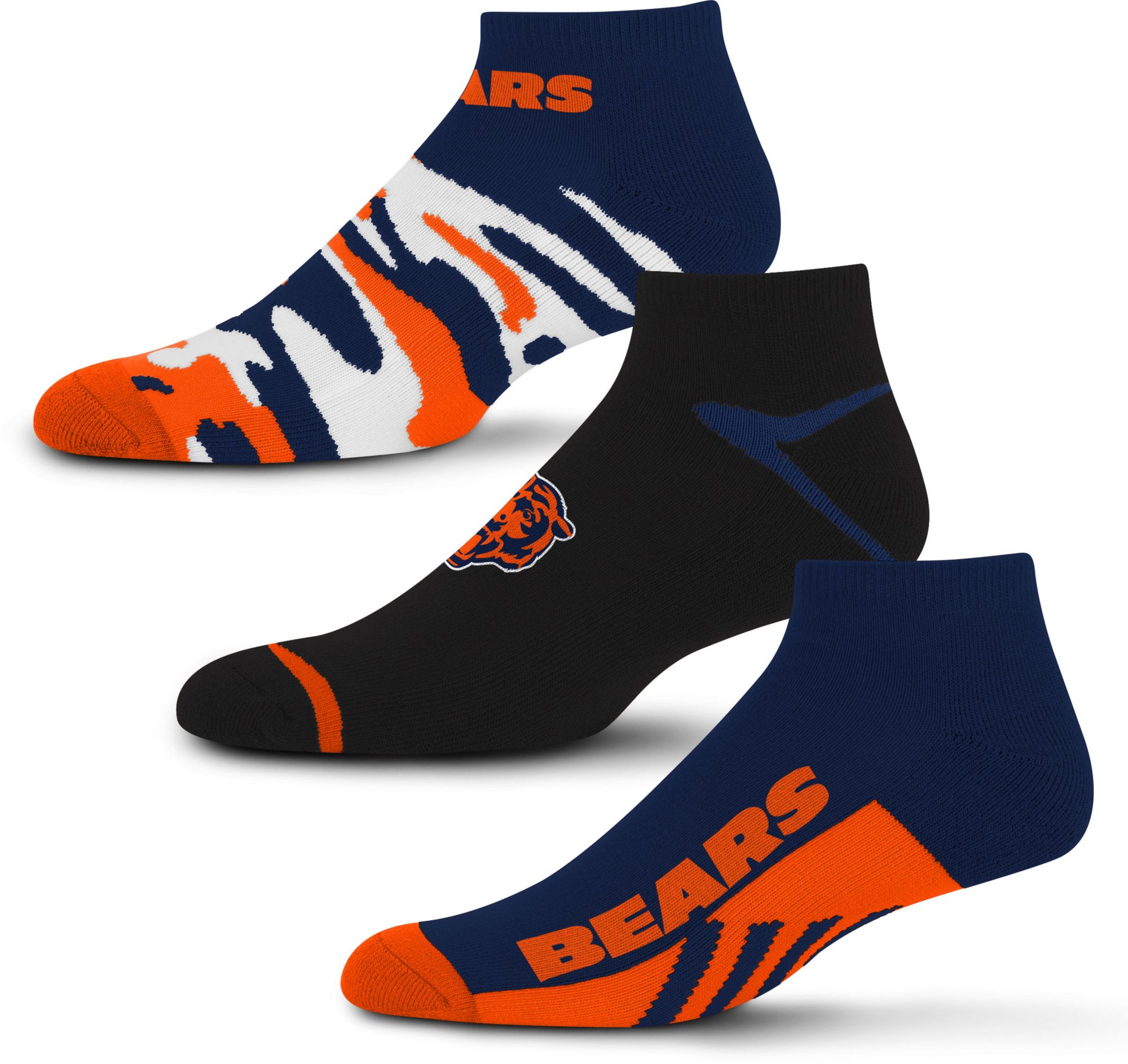 For Bare Feet Chicago Bears 3-Pack Camo Socks