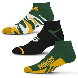For Bare Feet Green Bay Packers 3-Pack Camo Socks