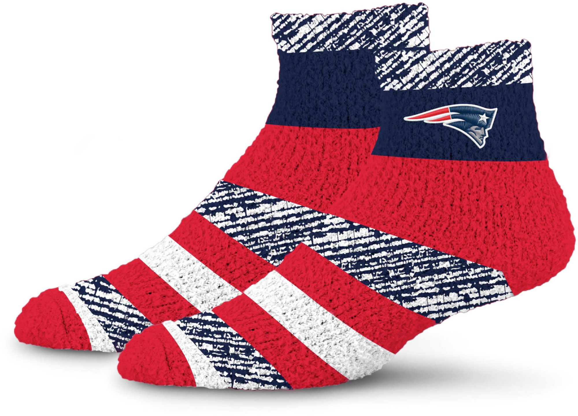 For Bare Feet New England Patriots Rainbow Cozy Socks