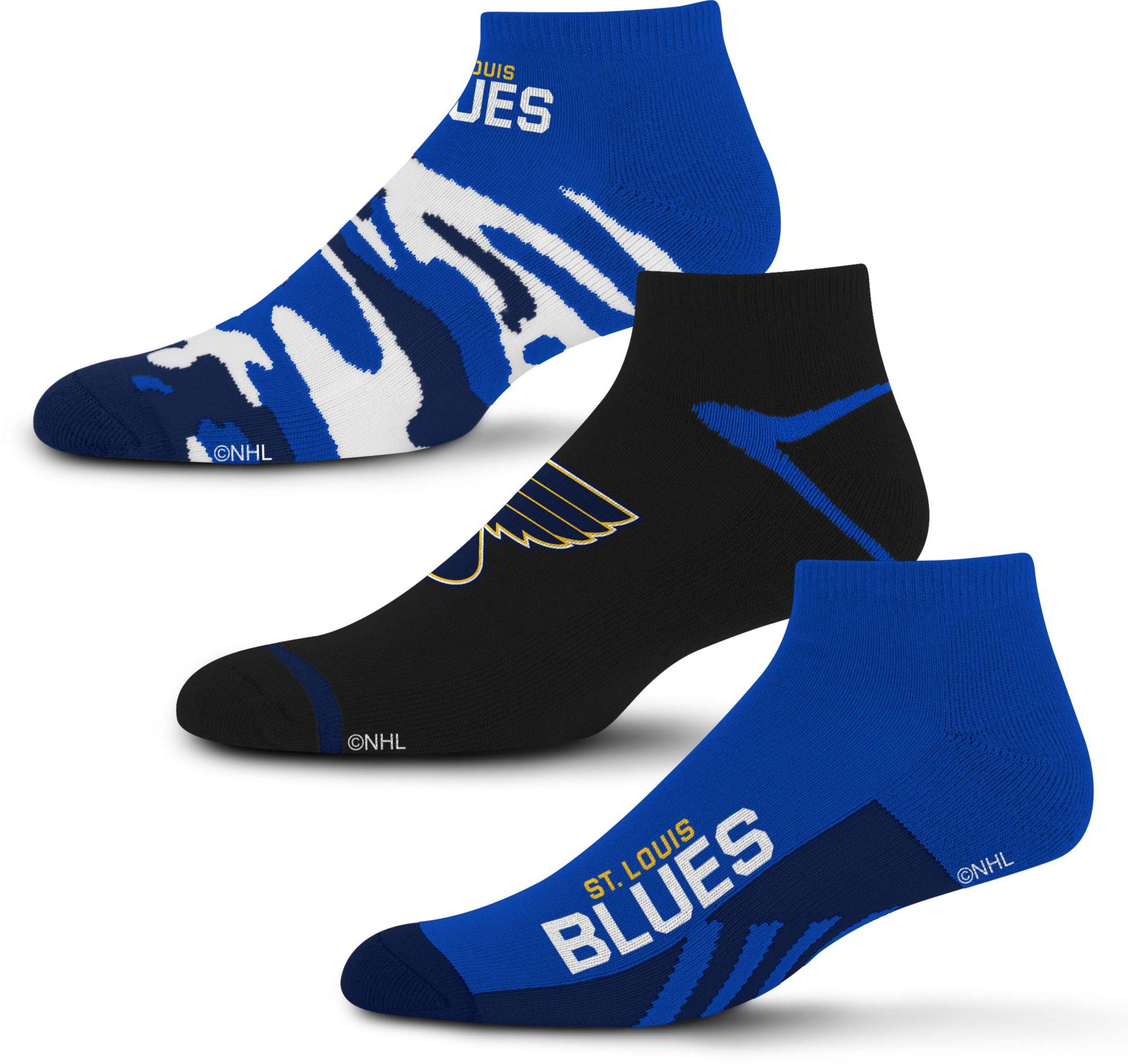 For Bare Feet St. Louis Blues 3-Pack Camo Socks