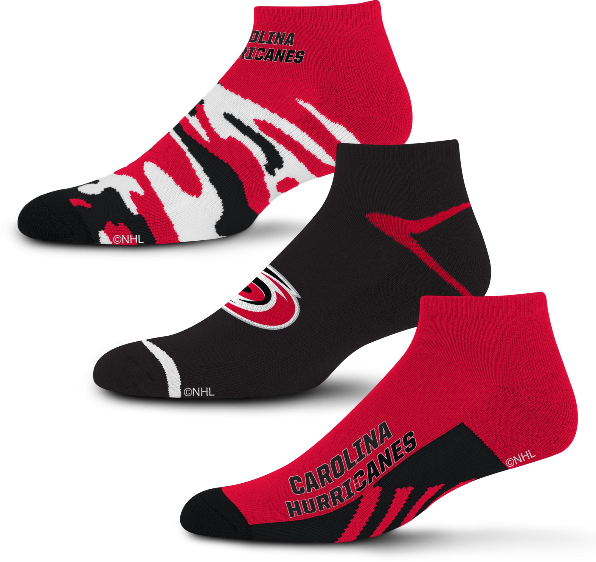 For Bare Feet Carolina Hurricanes 3-Pack Camo Socks