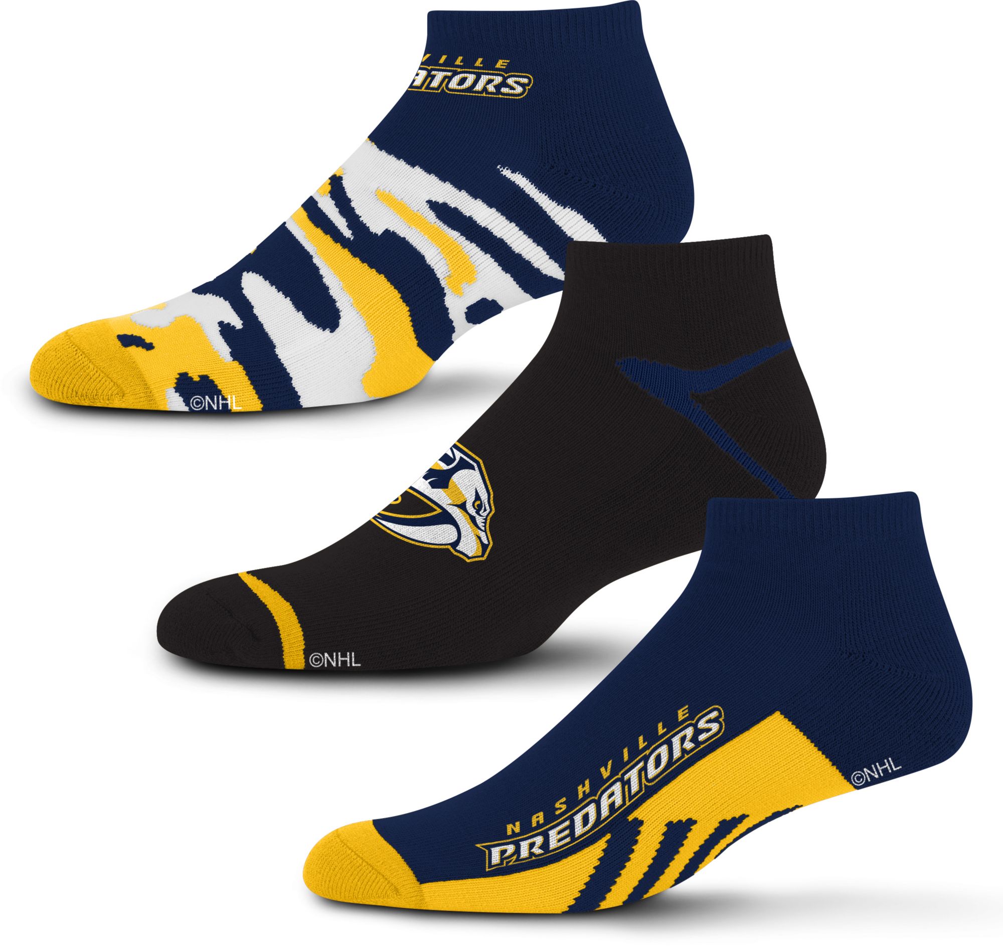 For Bare Feet Nashville Predators 3-Pack Camo Socks