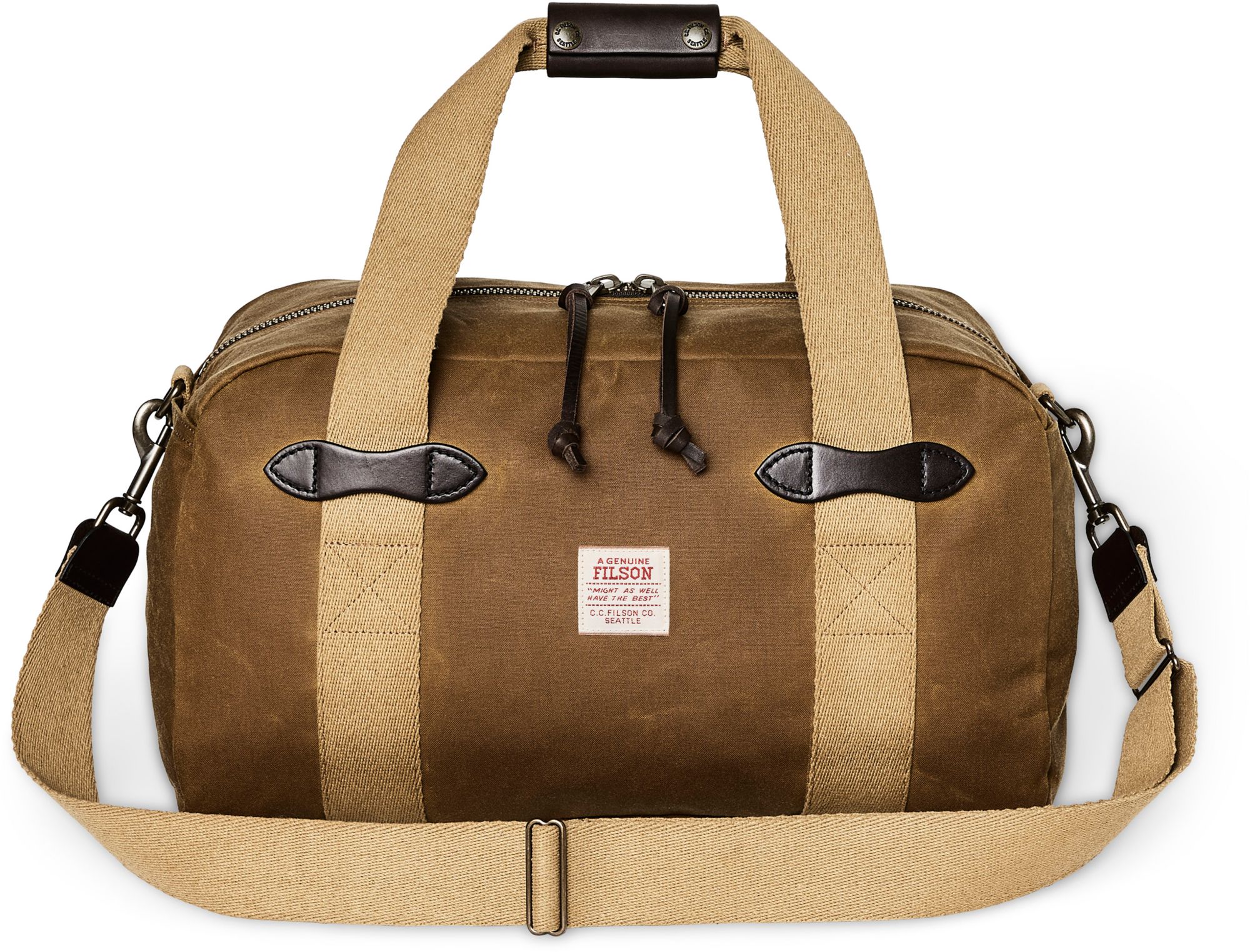 Filson Tin Cloth Duffle Bag 33L, Dark Tan