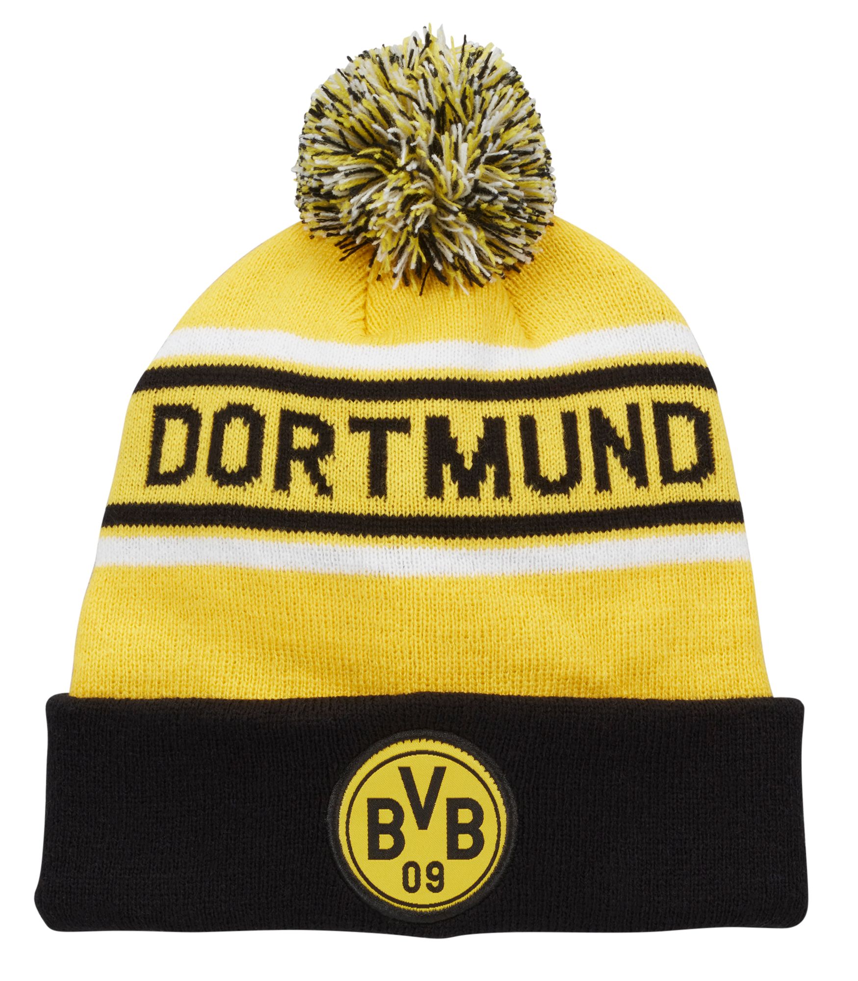 Fan Ink Adult Borussia Dortmund 2023 Aspen Yellow Pom Knit Beanie