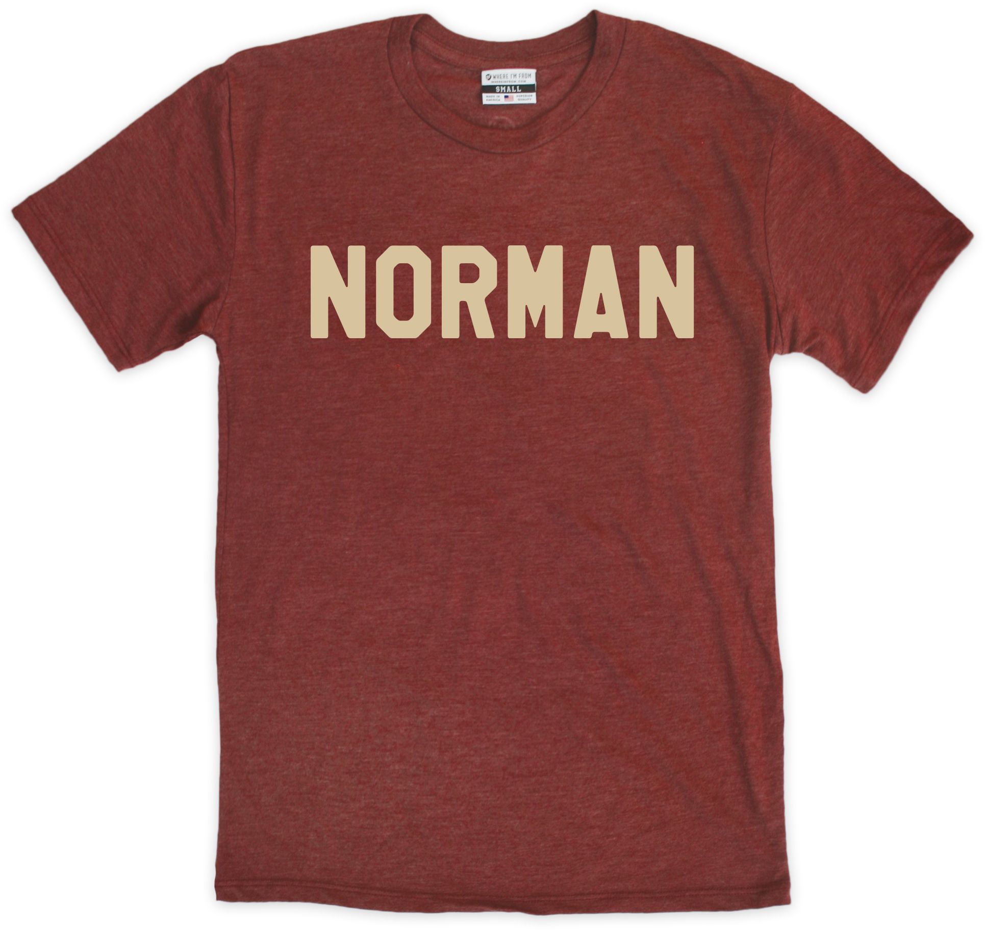 Where I'm From Adult Oklahoma Maroon Norm T-Shirt
