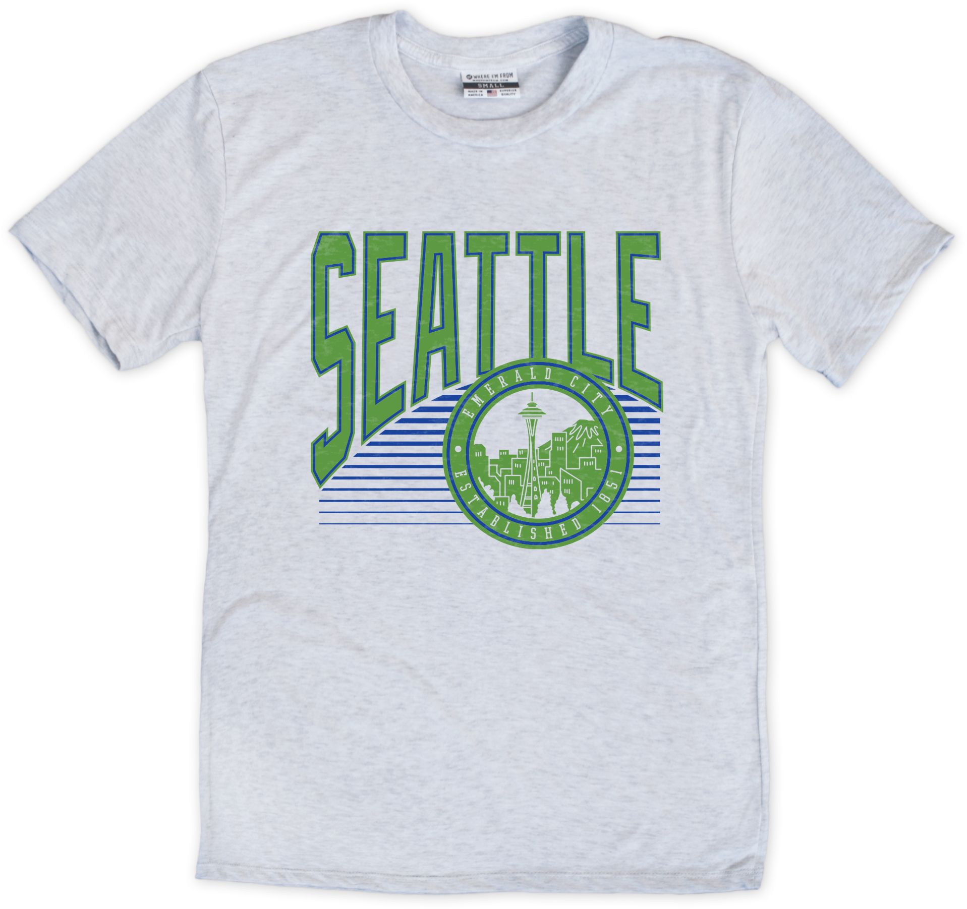 Where I'm From Seattle Off White Slant Circle T-Shirt