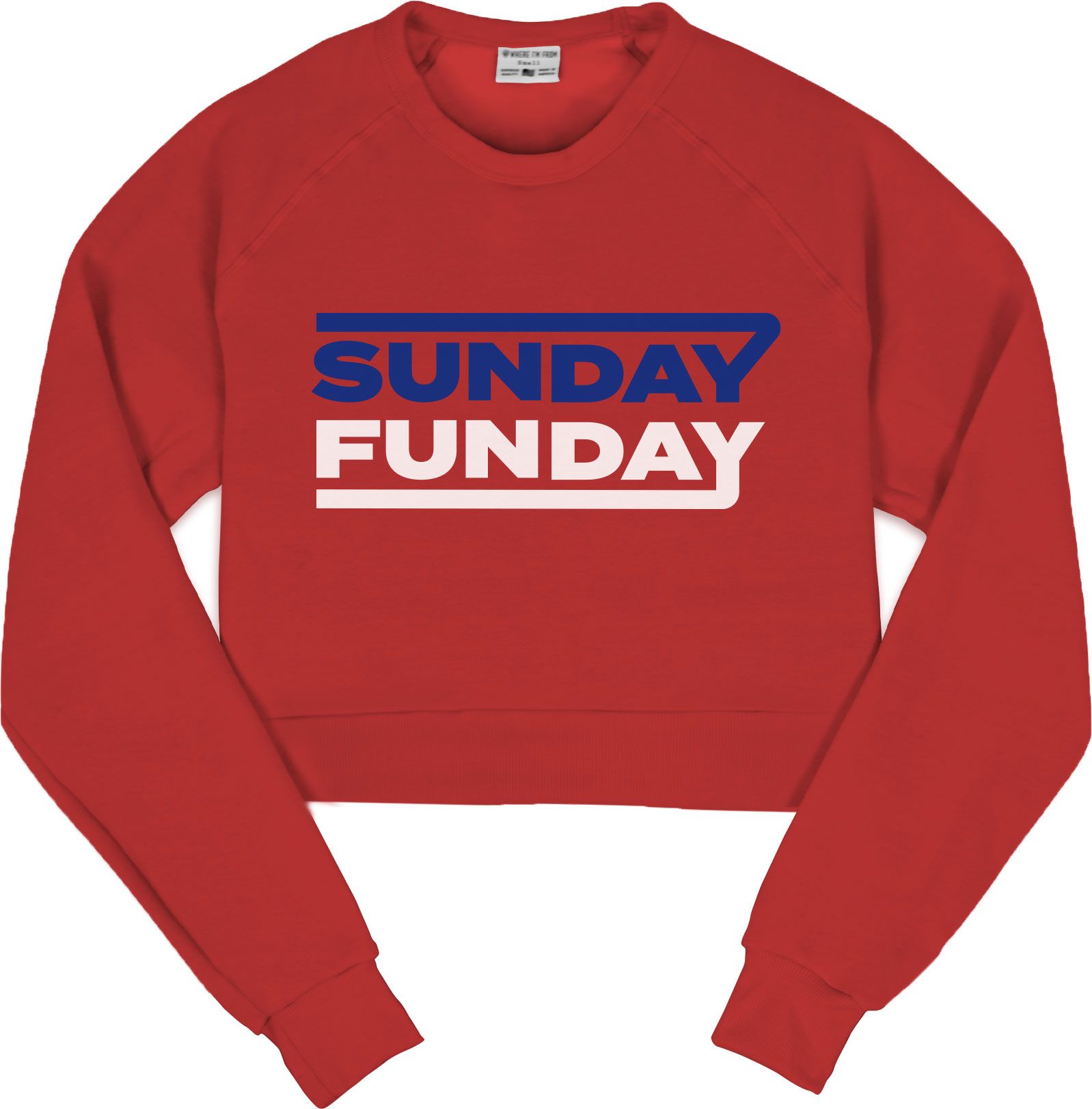 Where I'm From Buffalo Sunday Funday Red Cropped Fleece Sweater