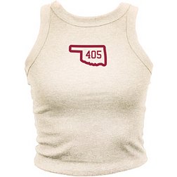Where I'm From Adult Oklahoma Natural State 405 Cropped Tank Top