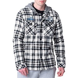 G-III Men's Tennessee Titans Pickoff Plaid Royal Sherpa Jacket