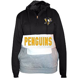 Profile Varsity Big & Tall Pittsburgh Penguins Team Black Quarter-Zip Pullover Hoodie