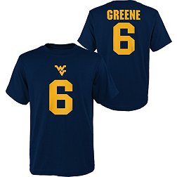 Gen2 Youth West Virginia Mountaineers Garrett Greene #6 Blue T-Shirt