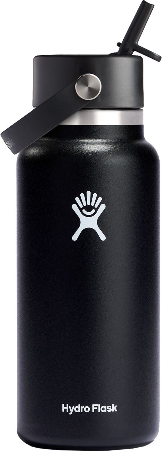 Photos - Thermos Hydro Flask 32 oz. Wide Mouth Bottle with Flex Straw Cap, Black 23HFLU32ZW 