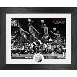 Highland Mint Chicago Bulls Michael Jordan 1988 Slam Dunk Contest Champion Silver Coin Photo Frame