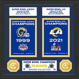 Highland Mint Los Angeles Rams Super Bowl Banner and Bronze Coin Collection