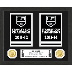 Highland Mint Los Angeles Kings 2x Champions Banner & Gold Coin Collection