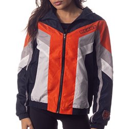 The Wild Collective Women's Chicago Bears Colorblock Black Track Jacket