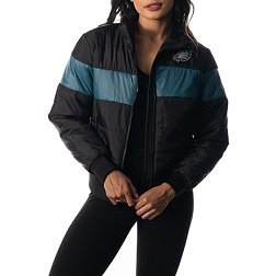 The Wild Collective Women's Philadelphia Eagles Black Hooded Puffer Jacket