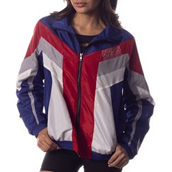 The Wild Collective Women's New York Giants Colorblock Blue Track Jacket