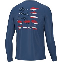 Huk Men's KC Flag Fish Pursuit Long Sleeve Shirt
