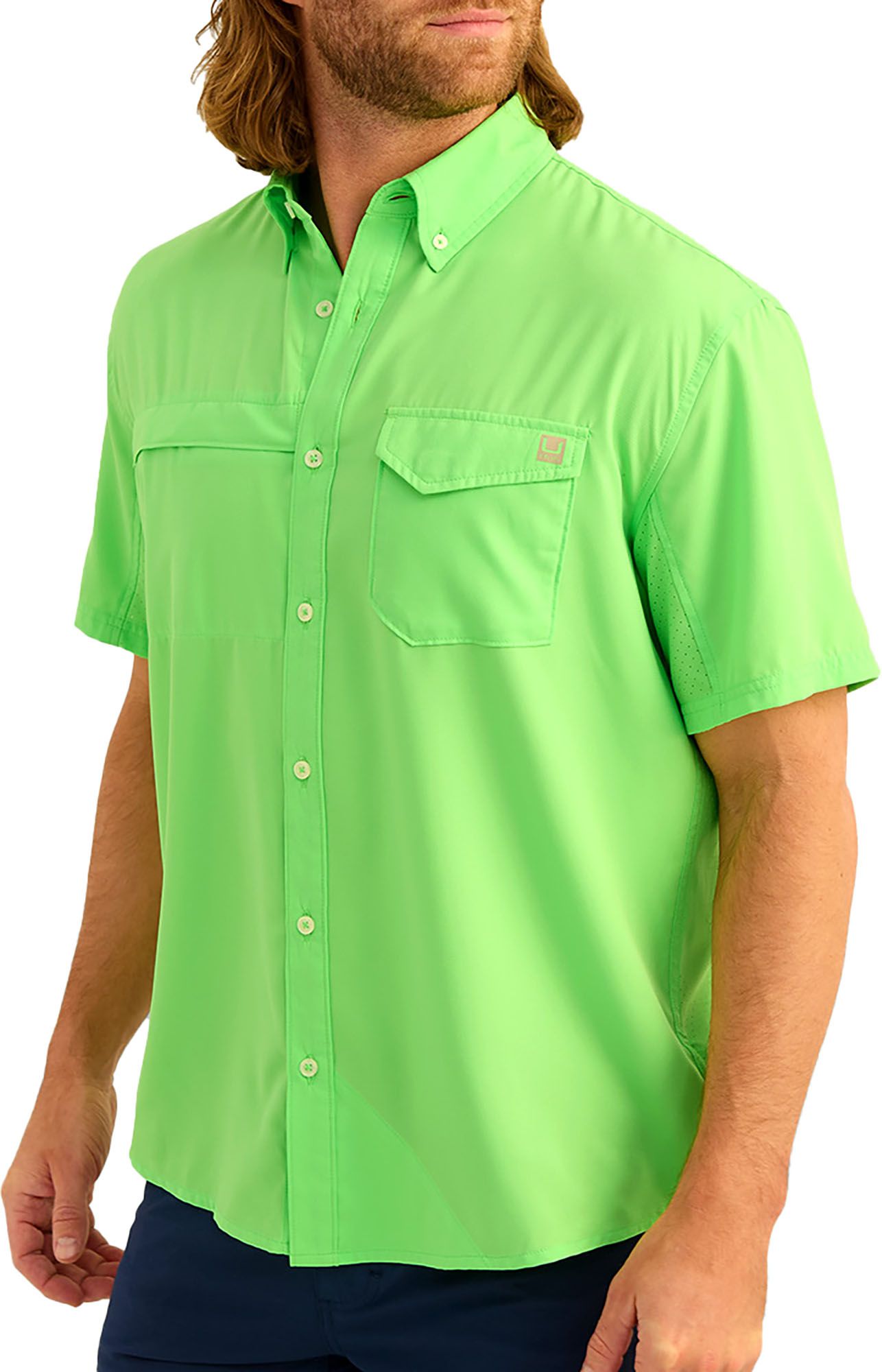 HUK Men's Tide Point Button Down T-Shirt