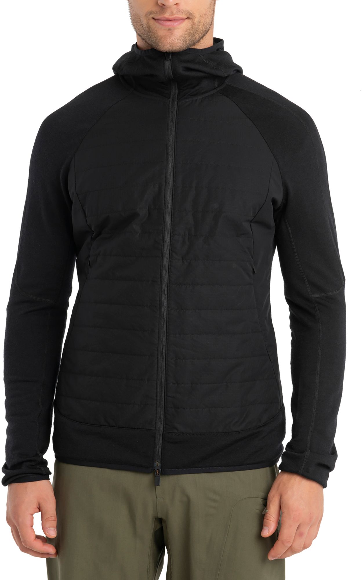 Icebreaker Men's Merino Quantum Hybrid Long Sleeve Full Zip Hoodie