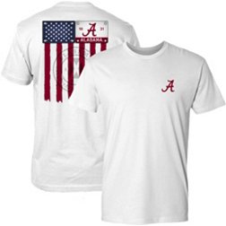 Great State Clothing Men's Alabama Crimson Tide White Vintage Flag T-Shirt