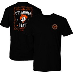 Great State Clothing Men's Oklahoma State Cowboys Black Whiskey Label T-Shirt