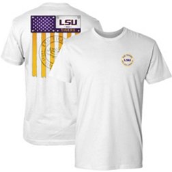 Great State Clothing Men's LSU Tigers White Vintage Flag T-Shirt