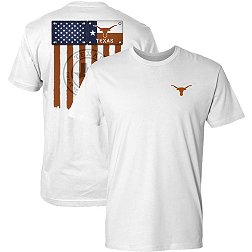 Great State Clothing Men's Texas Longhorns White Vintage Flag T-Shirt