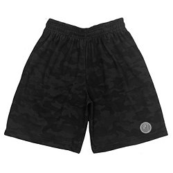 Camo Cargo Shorts Black - Elastic Waist - Lowes Menswear