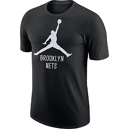 Jordan Men's Brooklyn Nets Black Logo T-Shirt