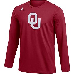 Jordan Men's Oklahoma Sooners Crimson Football Team Issue Practice Long Sleeve T-Shirt