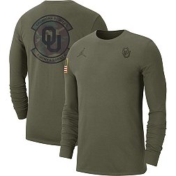 Jordan Men's Oklahoma Sooners Olive Military Appreciation Long Sleeve T-Shirt