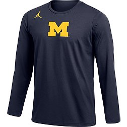 Jordan Men's Michigan Wolverines Blue Football Team Issue Practice Long Sleeve T-Shirt