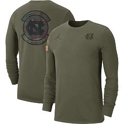 Jordan Men's North Carolina Tar Heels Olive Military Appreciation Long Sleeve T-Shirt