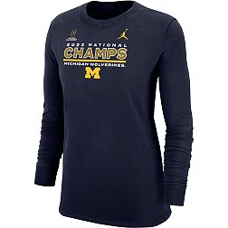 Jordan Women's 2023 College Football National Champions Michigan Wolverines Navy Long Sleeve T-Shirt