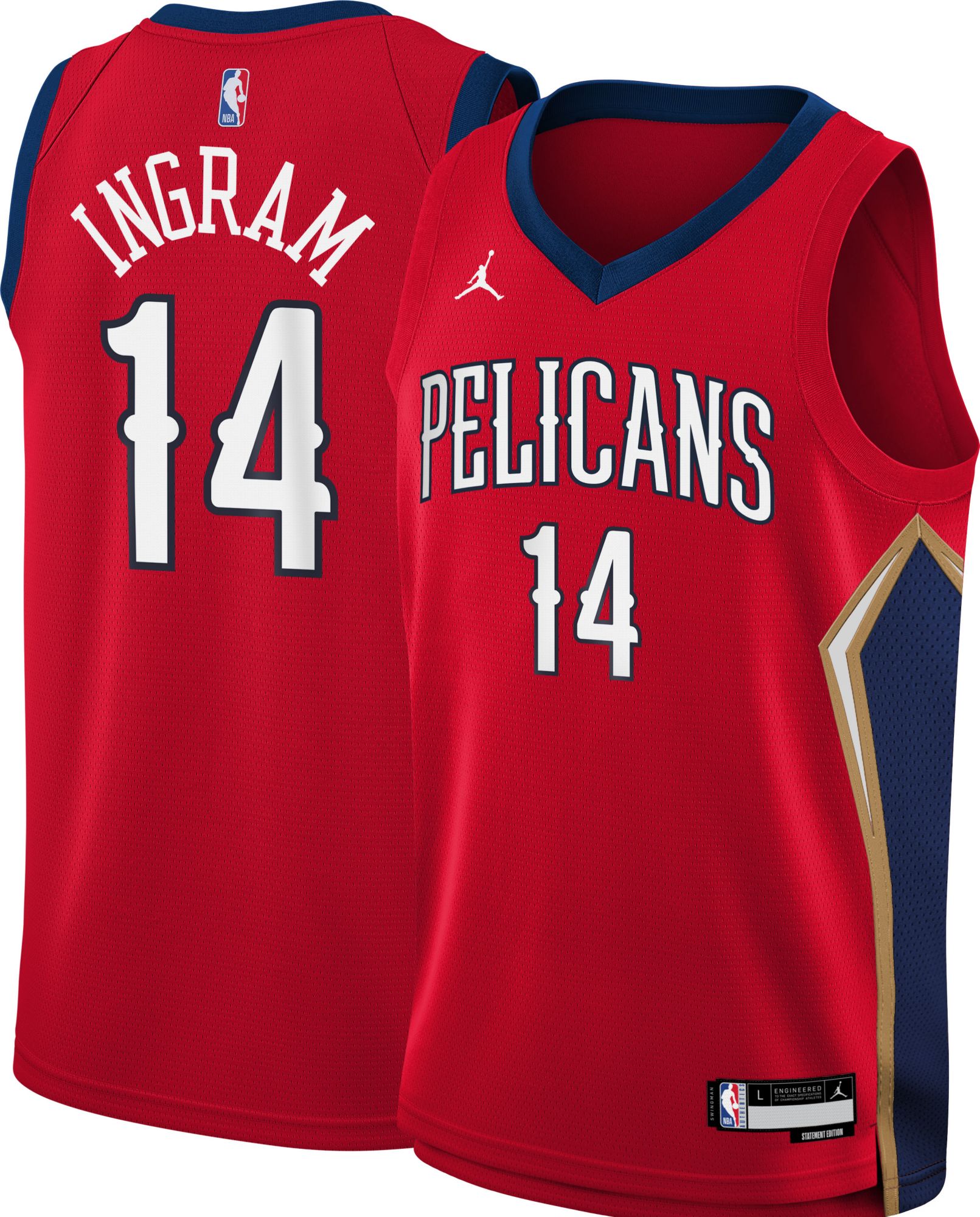 Jordan Youth New Orleans Pelicans Brandon Ingram #14 Red Swingman Statement Jersey
