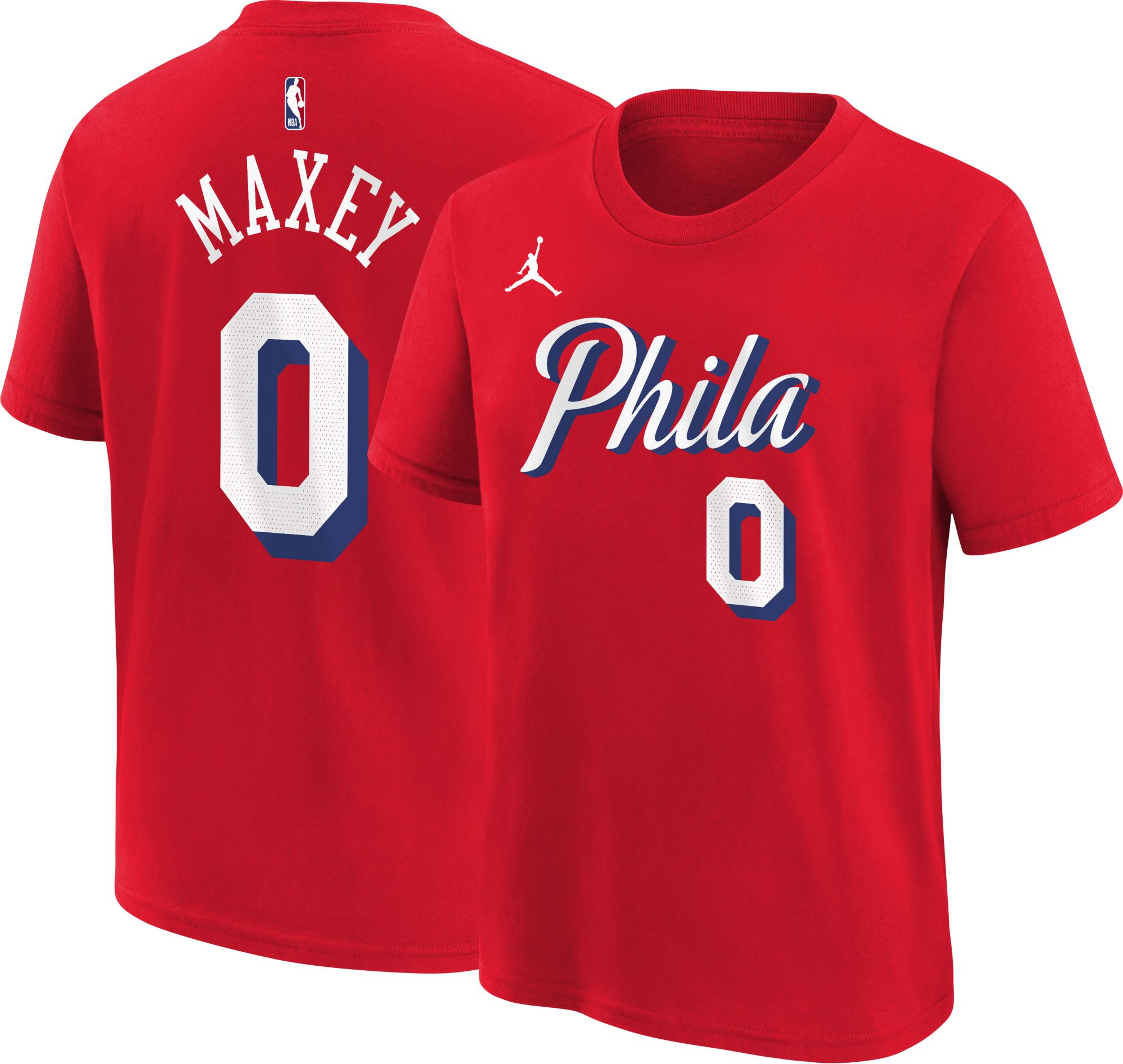 Jordan Youth Philadelphia 76ers Tyrese Maxey #0 Red T-Shirt