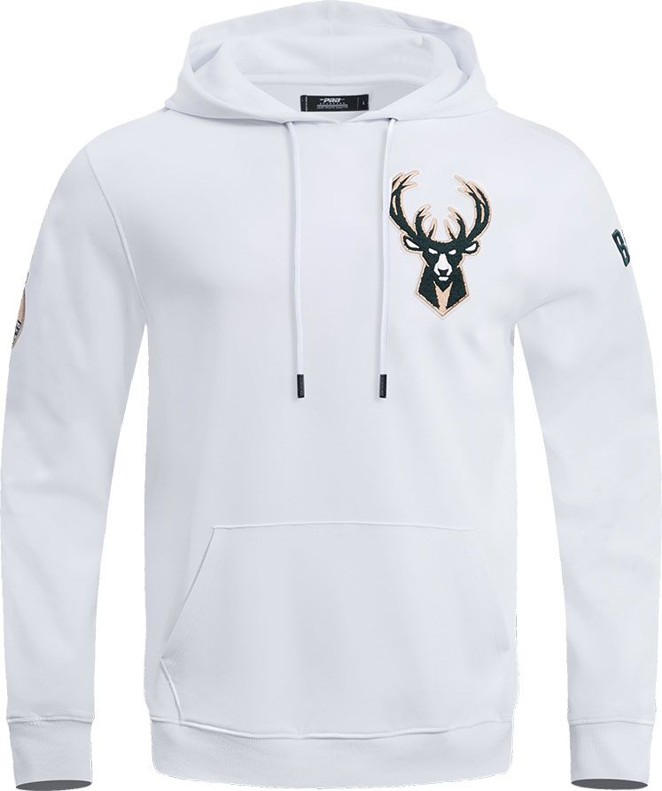Pro Standard Men's Milwaukee Bucks White Chenille Pullover Hoodie