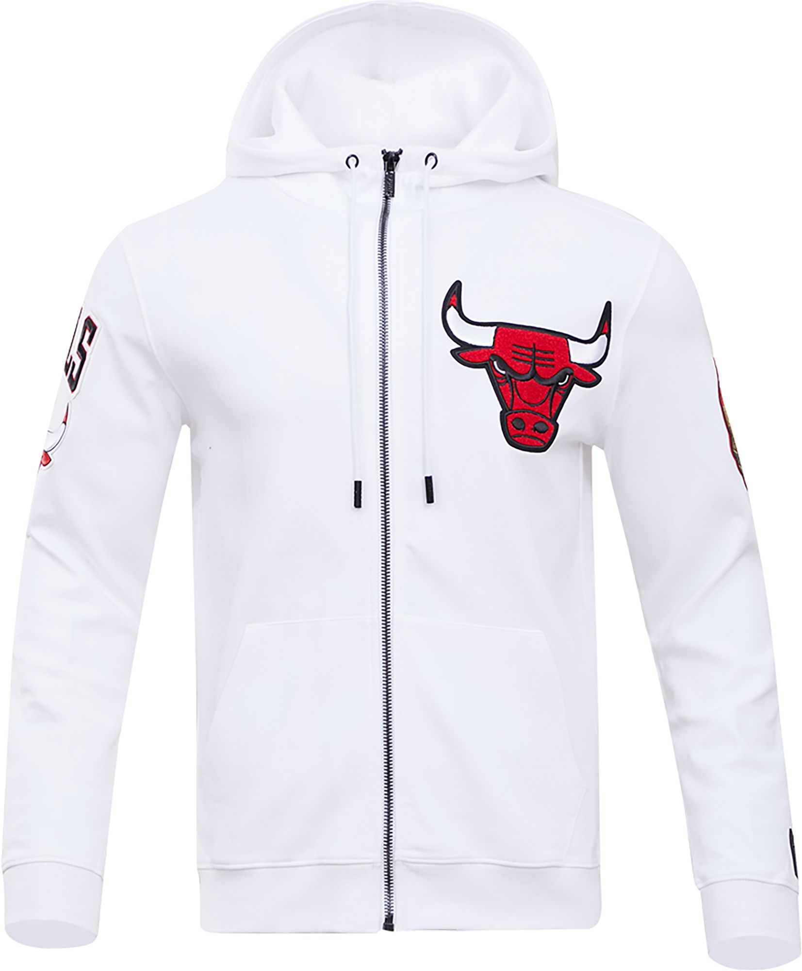 Pro Standard Men's Chicago Bulls White Chenille Full Zip Hoodie