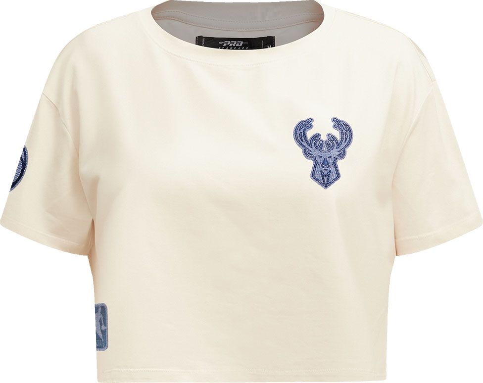 Pro Standard Women's Milwaukee Bucks Varsity Blues Cropped Boxy T-Shirt