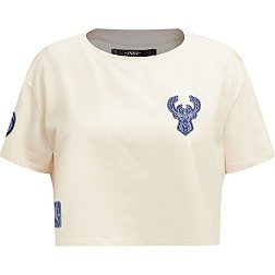 Pro Standard Women's Milwaukee Bucks Varsity Blues Cropped Boxy T-Shirt