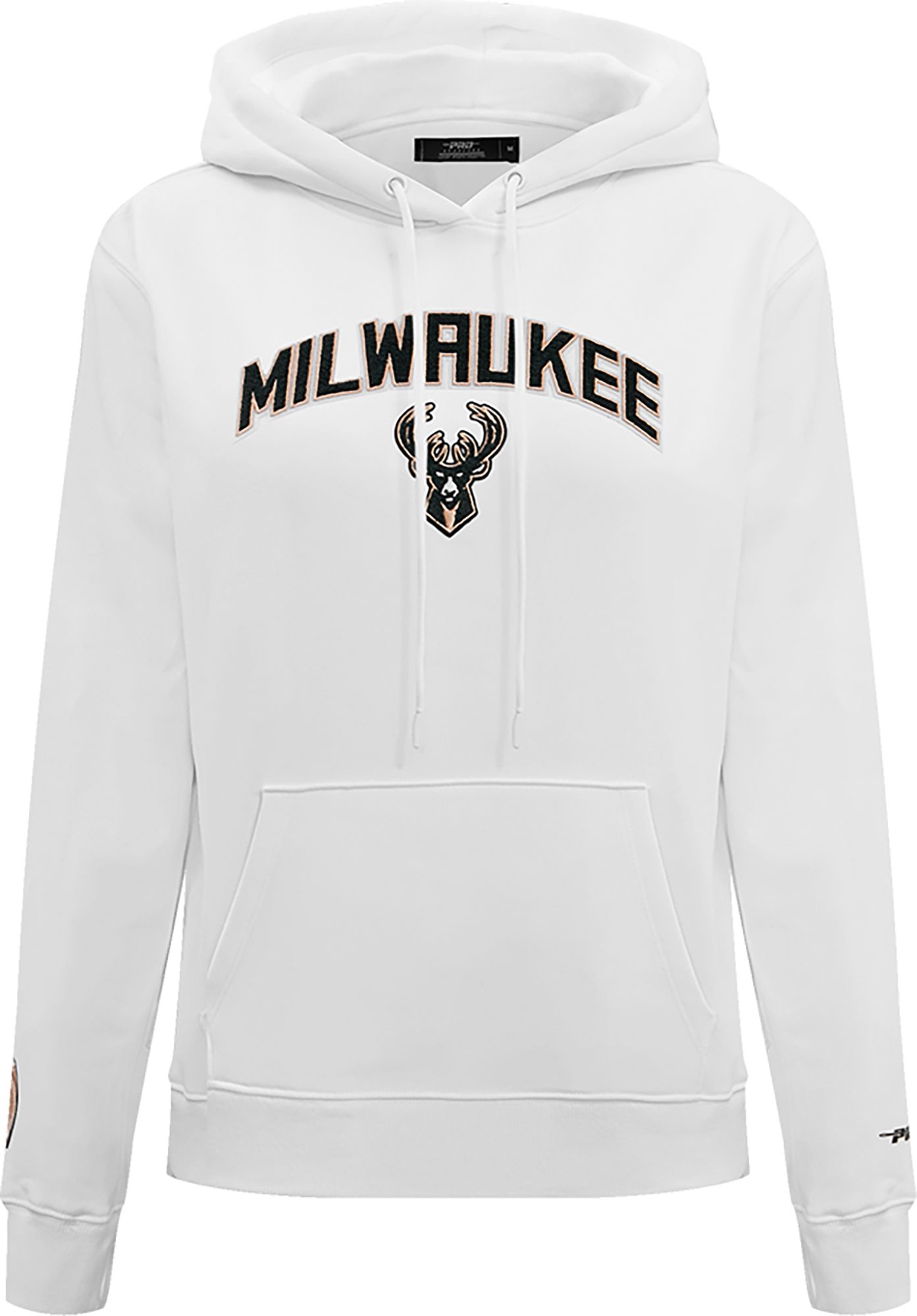Pro Standard Women's Milwaukee Bucks White Fleece Pullover Hoodie